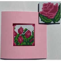 Anyák napi díszkártya Pixel szett rózsaszín-rózsaszín