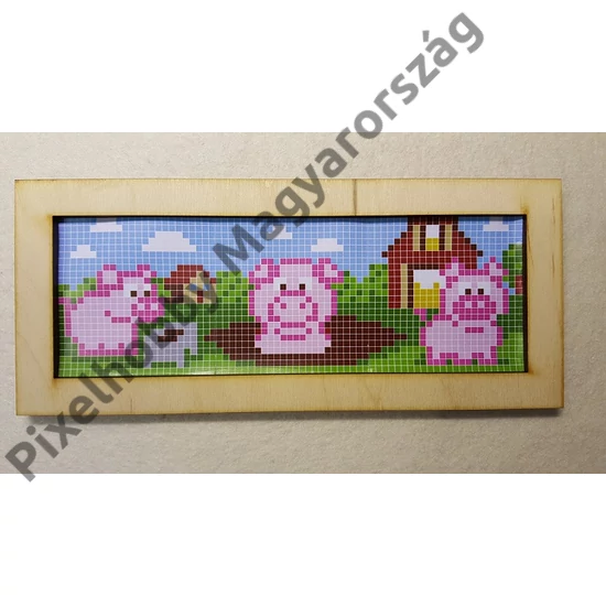 Fa képkeret (3 db 6x6cm képhez)