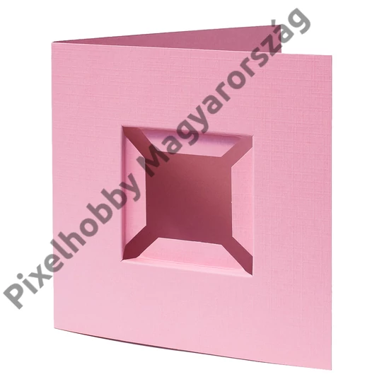 Díszkártya 3D rózsaszín