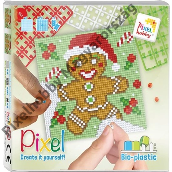 Pixel szett 4 alaplapos - Mézeskalács emberke